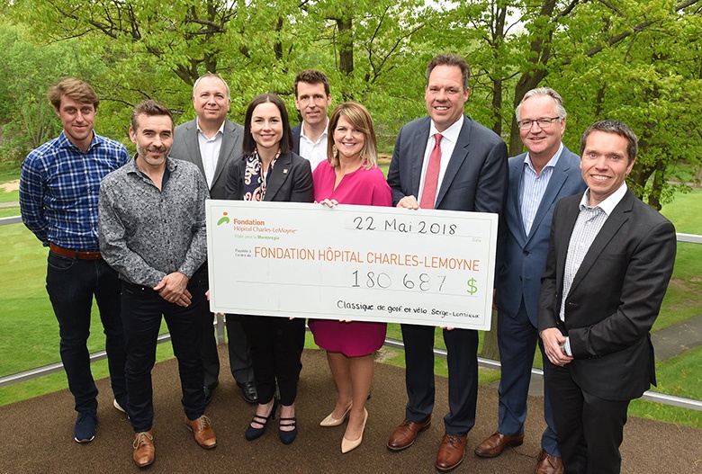 Ben Lemieux pictured with Charles Le Moyne Hospital Foundation board