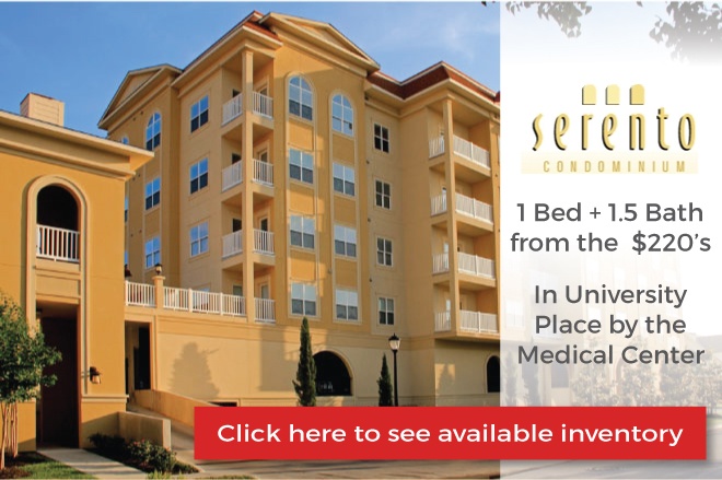 Serento Condominium: 1 Bed + 1.5 Bath from the $220's, 2 Bed + 2 Bath from the $300's. Click here to see available inventory. Serento Condominium: 1 Bed + 1.5 Bath from the $220's, 2 Bed + 2 Bath from the $300's. Click here to see available inventory.