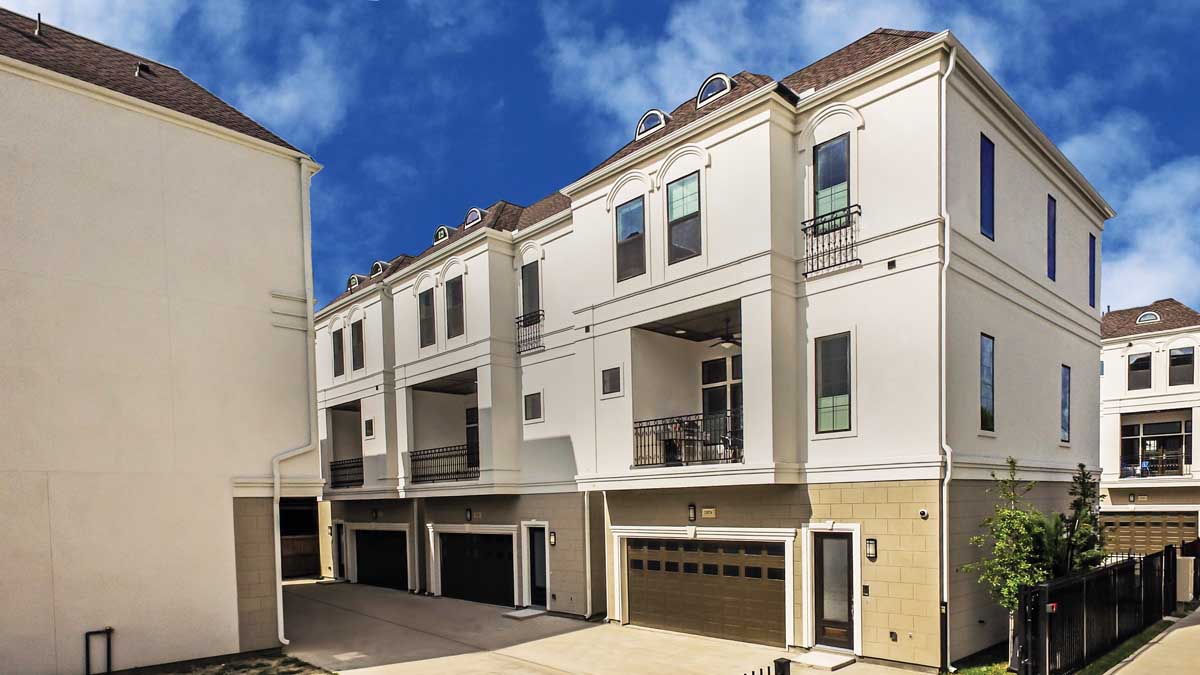 Single-family homes with French-inspired architecture in Upper Kirby.